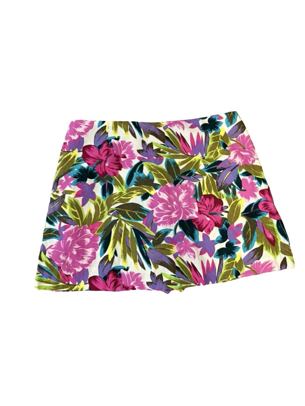 GAP Women's Tropical Floral Linen-Blend Mini Skort Sz M
